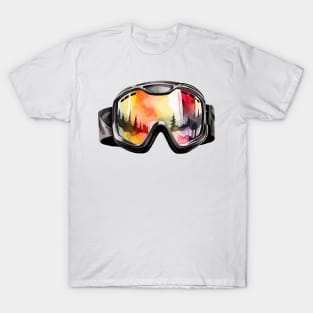 Black Skiing Goggles T-Shirt